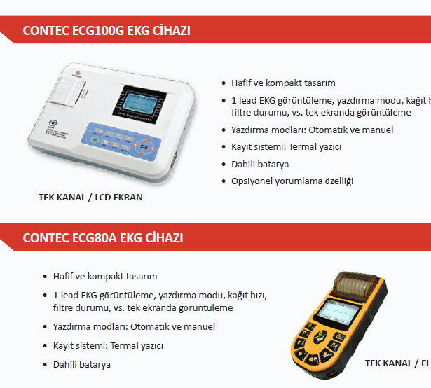 1 Kanallı EKG Cihazı Contec ECG100G & Contec 80A Katalog - Kataloglar ...